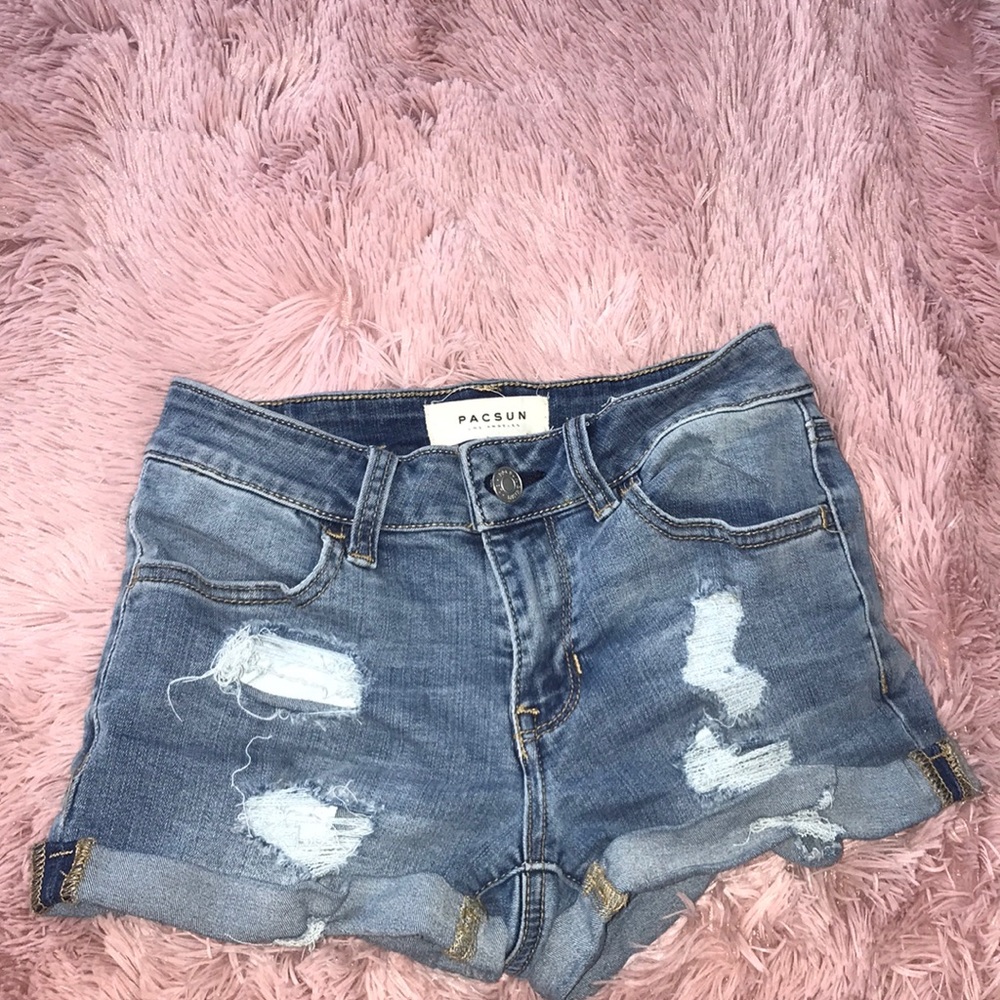 Distressed Denim Shorts